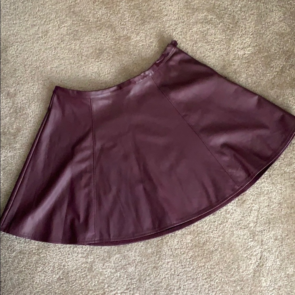 LC Maroon Faux Leather Skirt